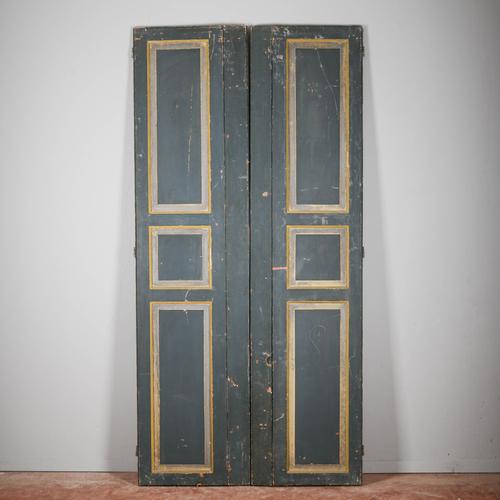 Vintage Painted Double Door For Sale - Image 9 of 9