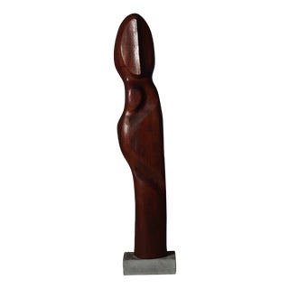 Begga d'Haese, Large Sculpture, 1985, Afzelia Wood For Sale