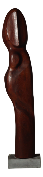 Begga d'Haese, Large Sculpture, 1985, Afzelia Wood