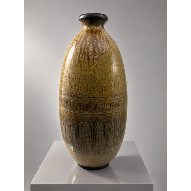 Ceramic Large Vintage Swedish Stoneware Floor Vase by Arthur Andersson for Wallåkra, 1930s For Sale - Image 7 of 8