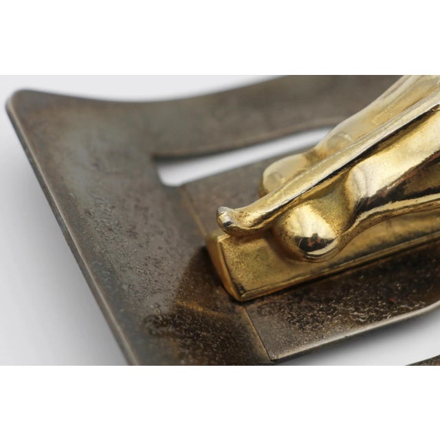 Metal 1970s Large Vintage Jaguar Metal Paper Clip For Sale - Image 7 of 13