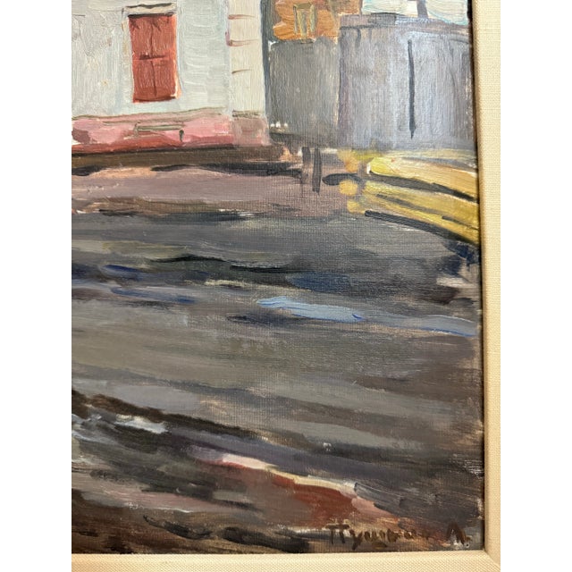 Wood Pushnin, Alexander, "Near the Market," Russian Painting, 1958 For Sale - Image 7 of 8
