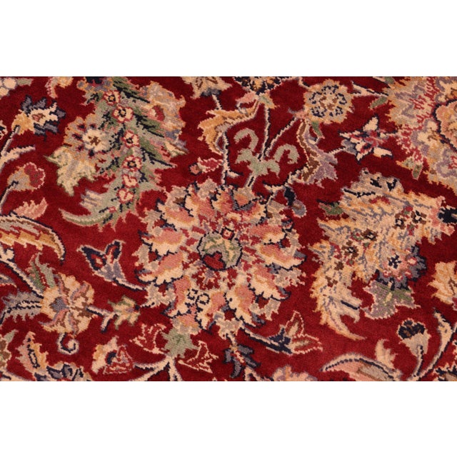 Shabby Chic 1990's Pak-Persian Red/Blue Wool Rug - 6'1'' X 8'10'' For Sale In New York - Image 6 of 9