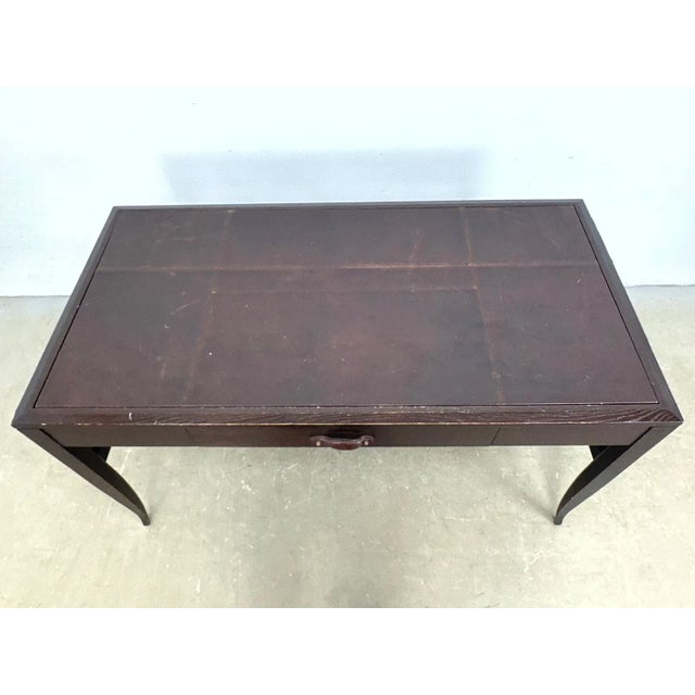 Late 20th Century Eric Brand for Mulholland Brothers Leather Top Campaign Writing Desk For Sale - Image 4 of 12