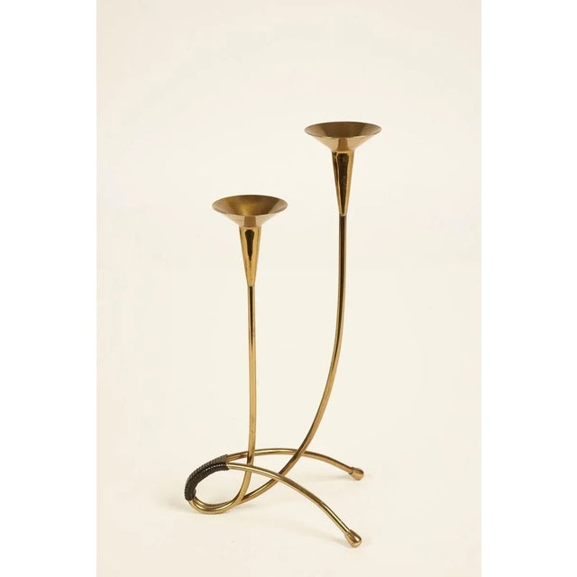 Decorative midcentury candleholder from Austria. It comes as a set and includes scissors for controlling the wick and...