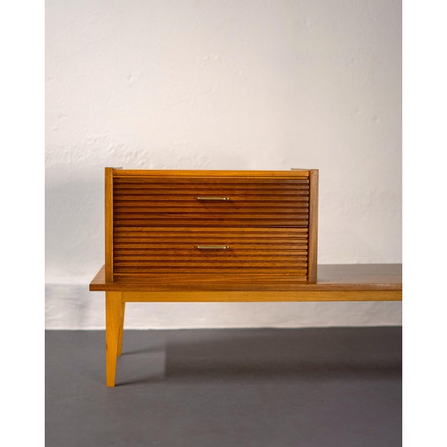 Mid-Century Modern Mid-Century Modern Teak Telephone Bench, Germany, 1960 For Sale - Image 3 of 11