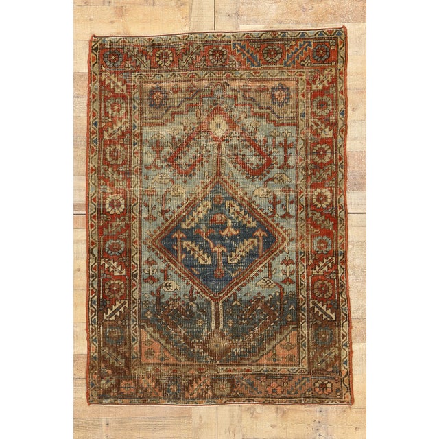 Antique-Worn Persian Bakshaish Rug - 03'07 X 05'01 For Sale - Image 9 of 9