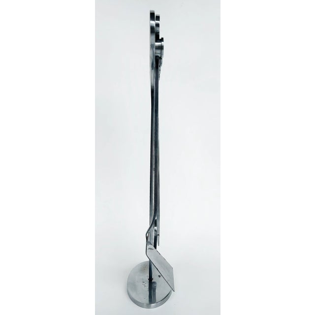 1940s French Art Deco Streamlined Moderne Chromed Fireplace Tools, Set of 4 For Sale - Image 9 of 12