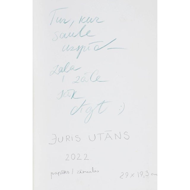 Juris Utans, Where the Sun Shines, Green Grass Begins to Sprout, 2022, Pencil and Paper, in Very Good conditions. Designed...