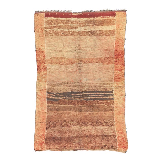 Vintage Brown Beni Mrirt Moroccan Rug - 05'07 X 08'08 For Sale