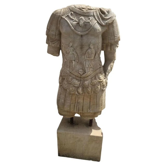 Hand-Carved Sculpture of a Roman Emperor, Early 20th Century, Marble For Sale - Image 9 of 9