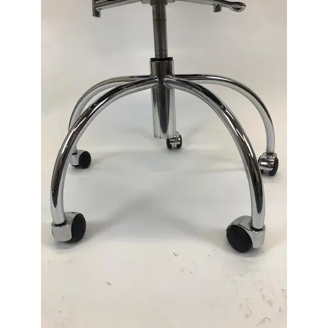 Black Modern Italian Black Leather Chair and Chromed Steel Frame For Sale - Image 8 of 9