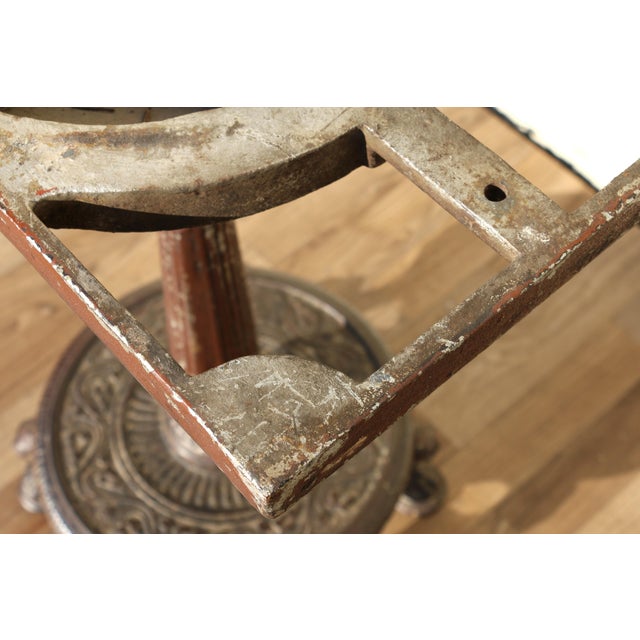 Antique French Bistro Marble Top Pedestal Table With Cast Iron Base, Circa 1900s For Sale - Image 18 of 18