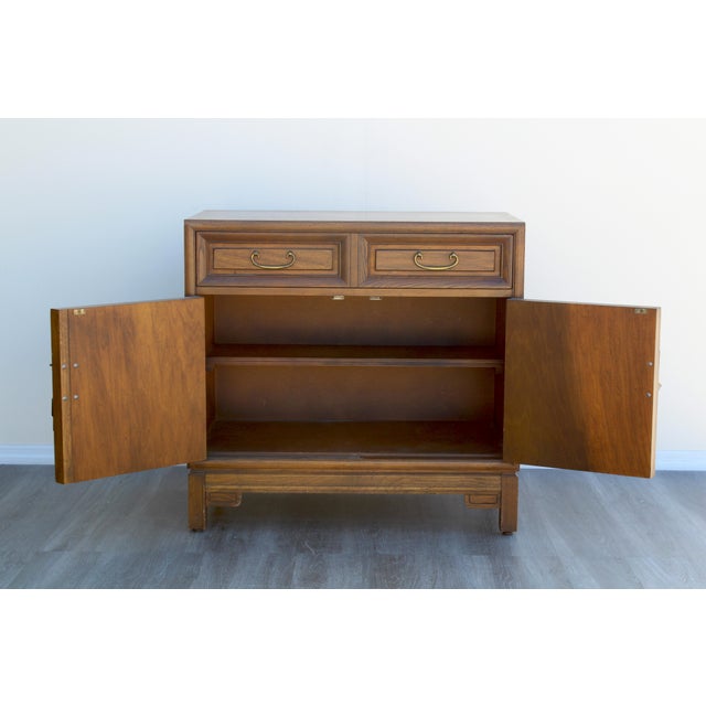1970's Asian Style Walnut Cabinet For Sale - Image 4 of 7