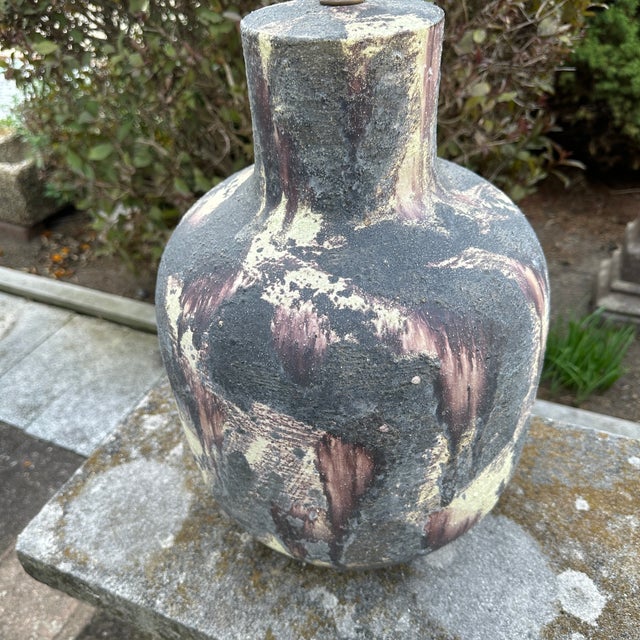 Mid 20th Century Large Italian Studio Pottery Lamp Fantoni Style House of Italy Portland For Sale - Image 9 of 12