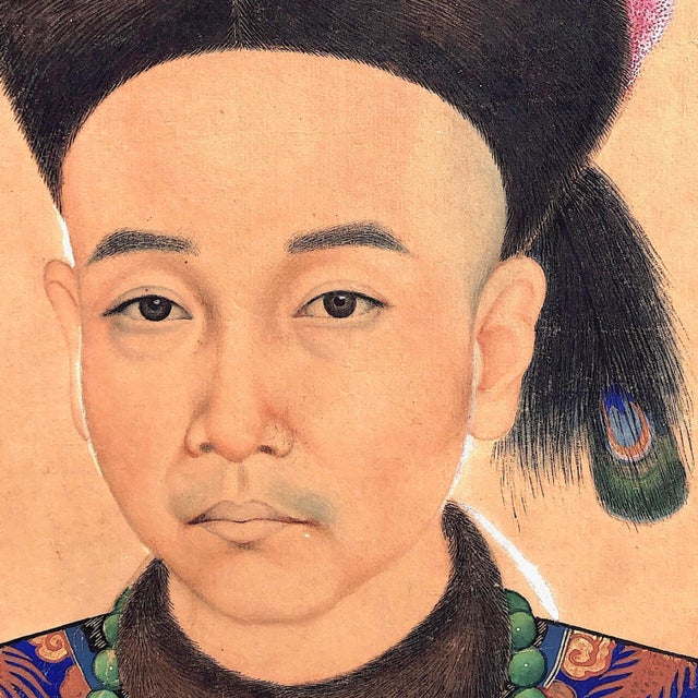 During the Qing Dynasty (1644-1912) every important family honored their ancestors via portraits such as this. The...
