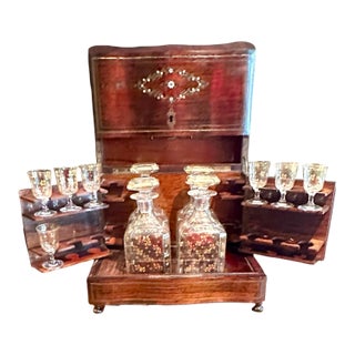 Antique French Napoleon III Marquetry "Cave À Liqueur" Liquor Cabinet, C. 1860-1880. For Sale