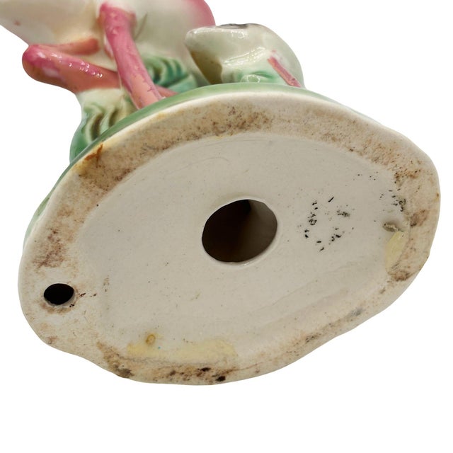 1950s Mid-Century Child & Mother Pink Flamingo Ceramic Tabletop Statue by Leftons For Sale - Image 10 of 11