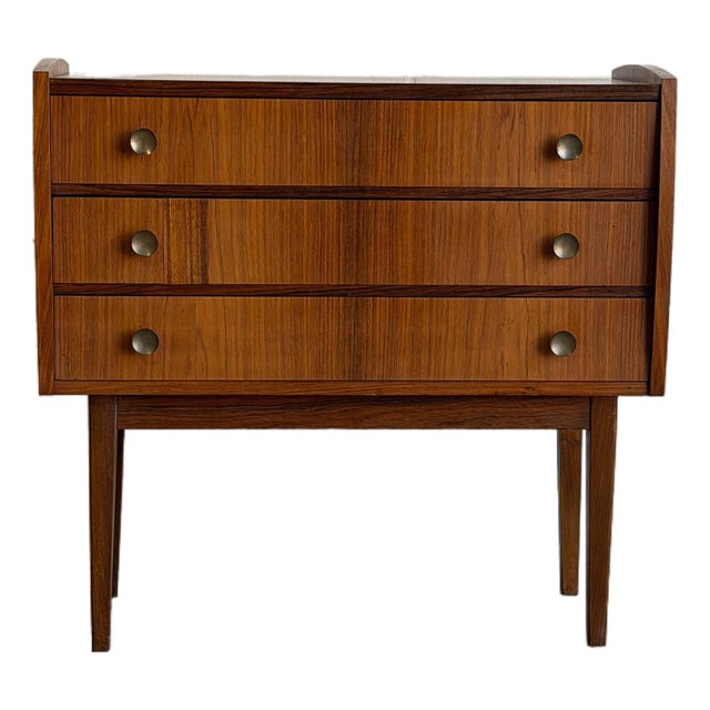 3-Drawer Commode Chest in Light Rosewood Mid-Century Modern 1960s For Sale