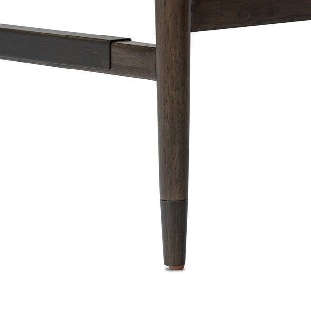 Slim and sculptural. Angular framing features a mix of bronze-finished metal and solid rubberwood, for a forward-thinking...