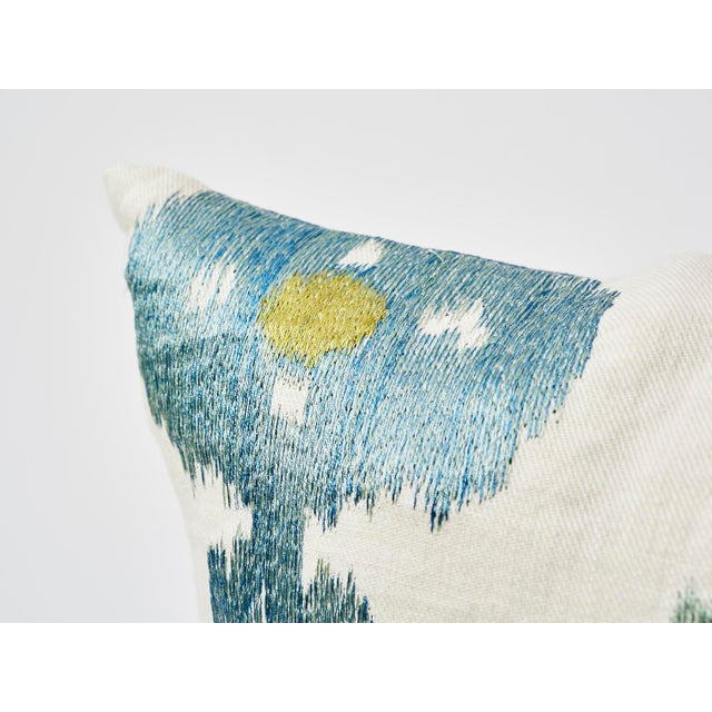Contemporary Schumacher Double-Sided Raja Embroidery Silky Print Pillow For Sale - Image 3 of 8