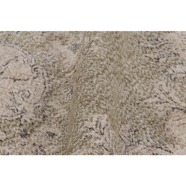 Textile Vintage Distressed Turkish Rug With Floral Medallion in Beige-Brown - Rug & Kilim For Sale - Image 7 of 10