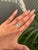 Not Yet Made - Made To Order Art Deco Emerald & Baguette Diamonds Target Halo Ring in 14k White Gold Size 4 For Sale - Image 5 of 16