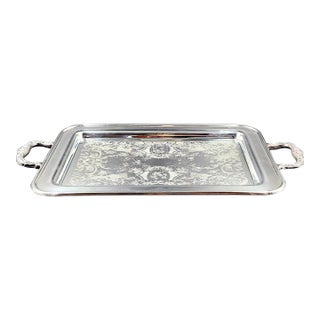 Mid 20th Century Silverplate Footed Serving Tray For Sale