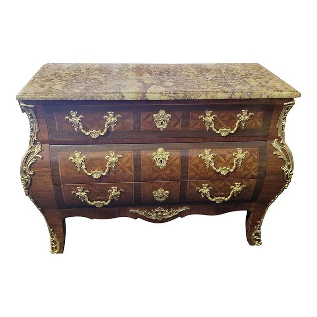 Louis XV Style French Chest of Drawers, 1950s For Sale - Image 4 of 7