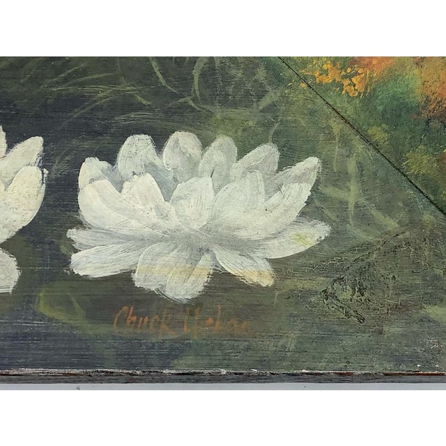 Early 1900s Hand Painted Mirror For Sale - Image 6 of 10