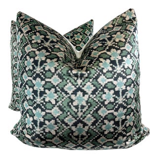Carolina Irving Textiles "Almaty Velvet" 22" Pillows-A Pair For Sale