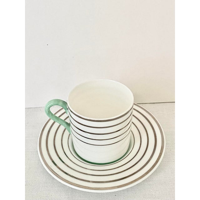 Ceramic Antique Wedgwood Pattern 5157 Art Deco Demitasse Cup and Saucer Mint Condition For Sale - Image 7 of 12