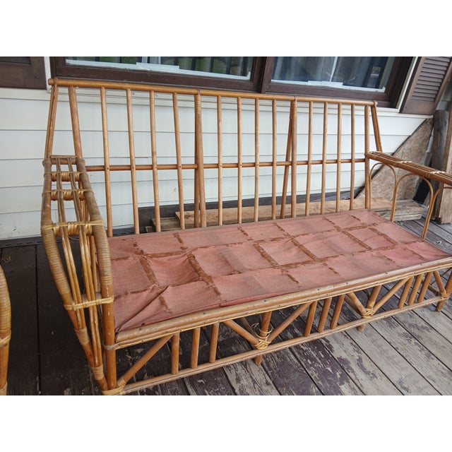 1970s 1970s Superior Reed and Ratton Lounge Set C1973 For Sale - Image 5 of 8