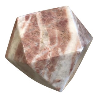 Vintage Geometric Pink Granite Paper Weight For Sale