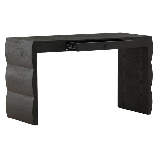 Modern Cloud Black Acacia Desk For Sale - Image 4 of 7