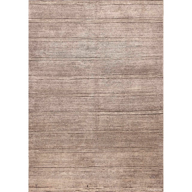 Nazmiyal Collection Contemporary Black and White Abstract Area Rug For Sale