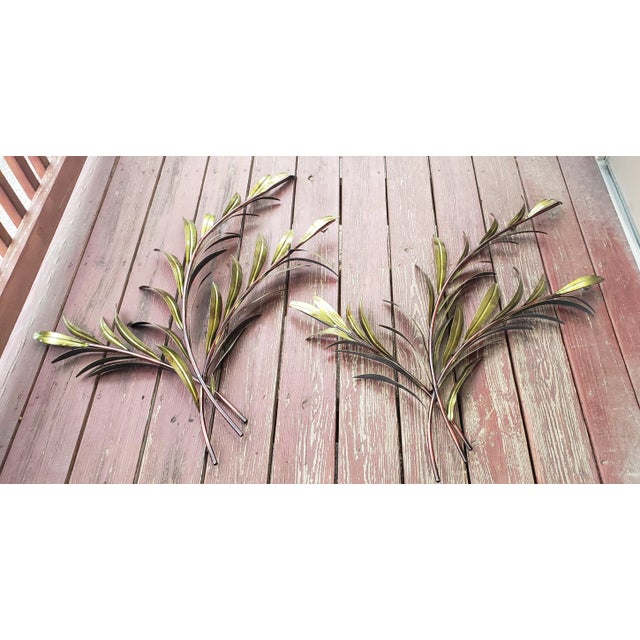 Mid-Century Modern Heavy Metal Sprawling Leaf Wall Art - a Pair For Sale - Image 3 of 12