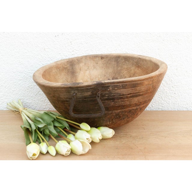 Early 20th Century Antique African Bowl With Metal Handle For Sale - Image 5 of 11