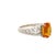 3.67 Carat Orange Sapphire Diamond Platinum Ring, Size 7 For Sale - Image 4 of 6