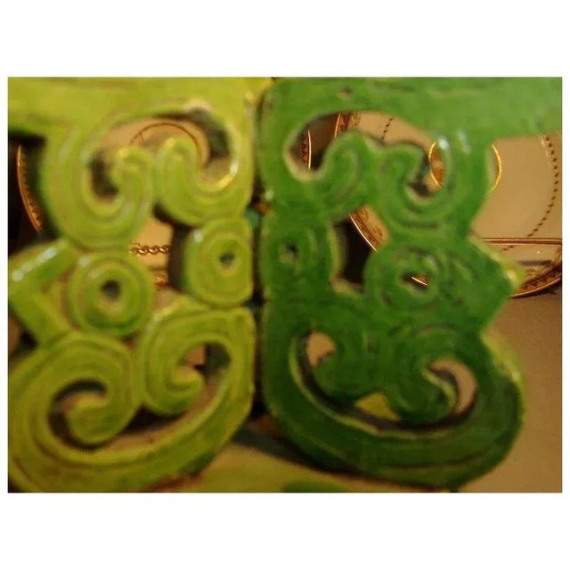 Antique 19th Century Chinese Export Porcelain Apple Green Stand For Sale - Image 4 of 6