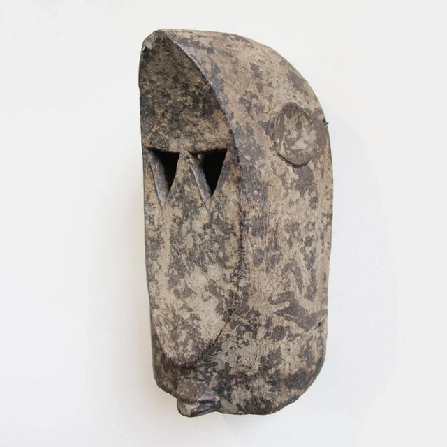 Original 1920 - 1950 Dogon wood tribal mask from Mali. Traditional geometric shaped face, eyes and ears.