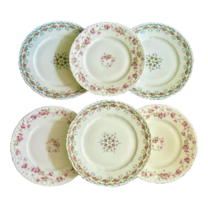 Antique Haviland Limoges Luncheon Plates - Rare Schleiger Patterns - Set of 6