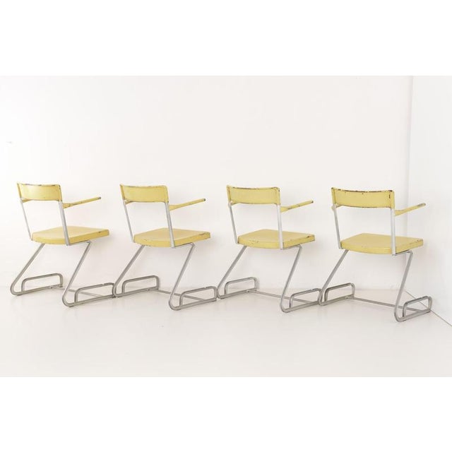 Stacking Chairs after Flora Steiger-Crawford, Switzerland, 1940, Set of 4 For Sale - Image 4 of 12