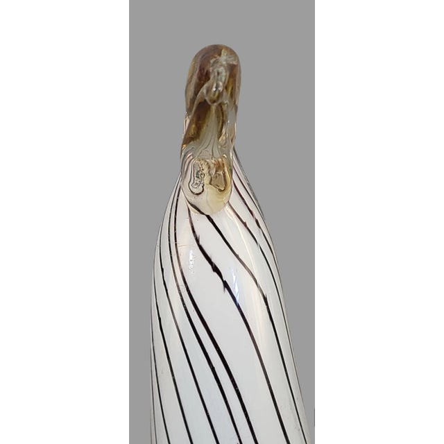 Vintage Pair of Att. Murano Art Glass Coastal Birds Pelicans For Sale - Image 11 of 12