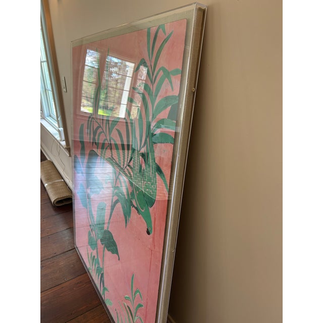 2020s Contemporary Paule Marrot Pink Birds Artwork, Acrylic - Frame For Sale - Image 5 of 5
