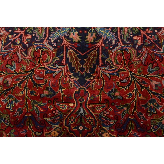 Heriz Rug 8’2” X 10’11” Red Wool Vintage Traditional Hand-Knotted Carpet For Sale - Image 11 of 15