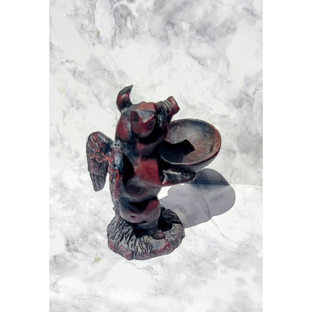 Red Boxwood Japanese Netsuke Pig Figurine For Sale - Image 4 of 11