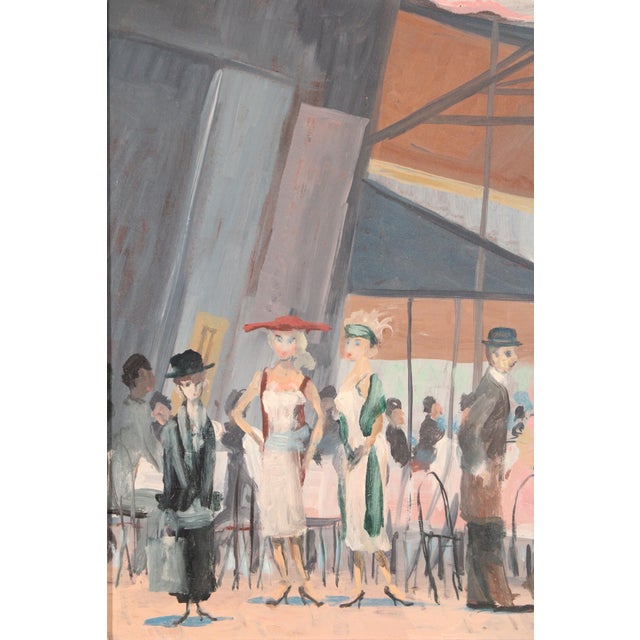 1960s French Street Scene Painting by John Morris (Before 1920-1991) For Sale - Image 5 of 11