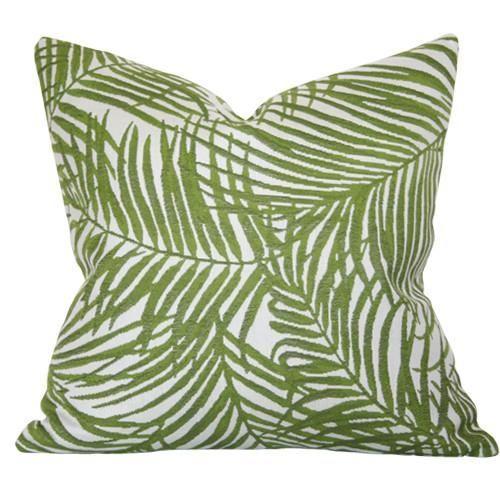 New pair of 22" designer pillows covered in a high-quality indoor/outdoor woven fabric from Kravet with a beautiful palm...