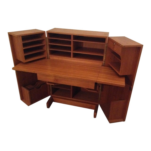 MidCentury Modern Folding Secretary Desk Chairish